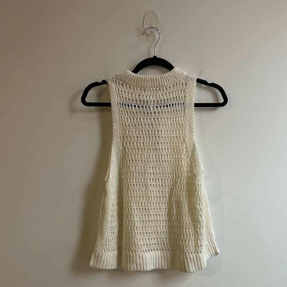 Apiece Apart Openwork Crochet Cream Tank Top - Picture 4 of 5